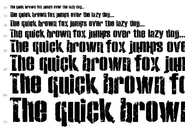 eXO2 Stencil font waterfall